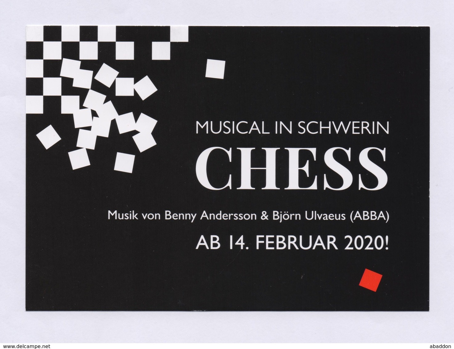 XxAxx Werbepostkarte Musical In SCHWERIN - CHESS 2020 - Werbepostkarten