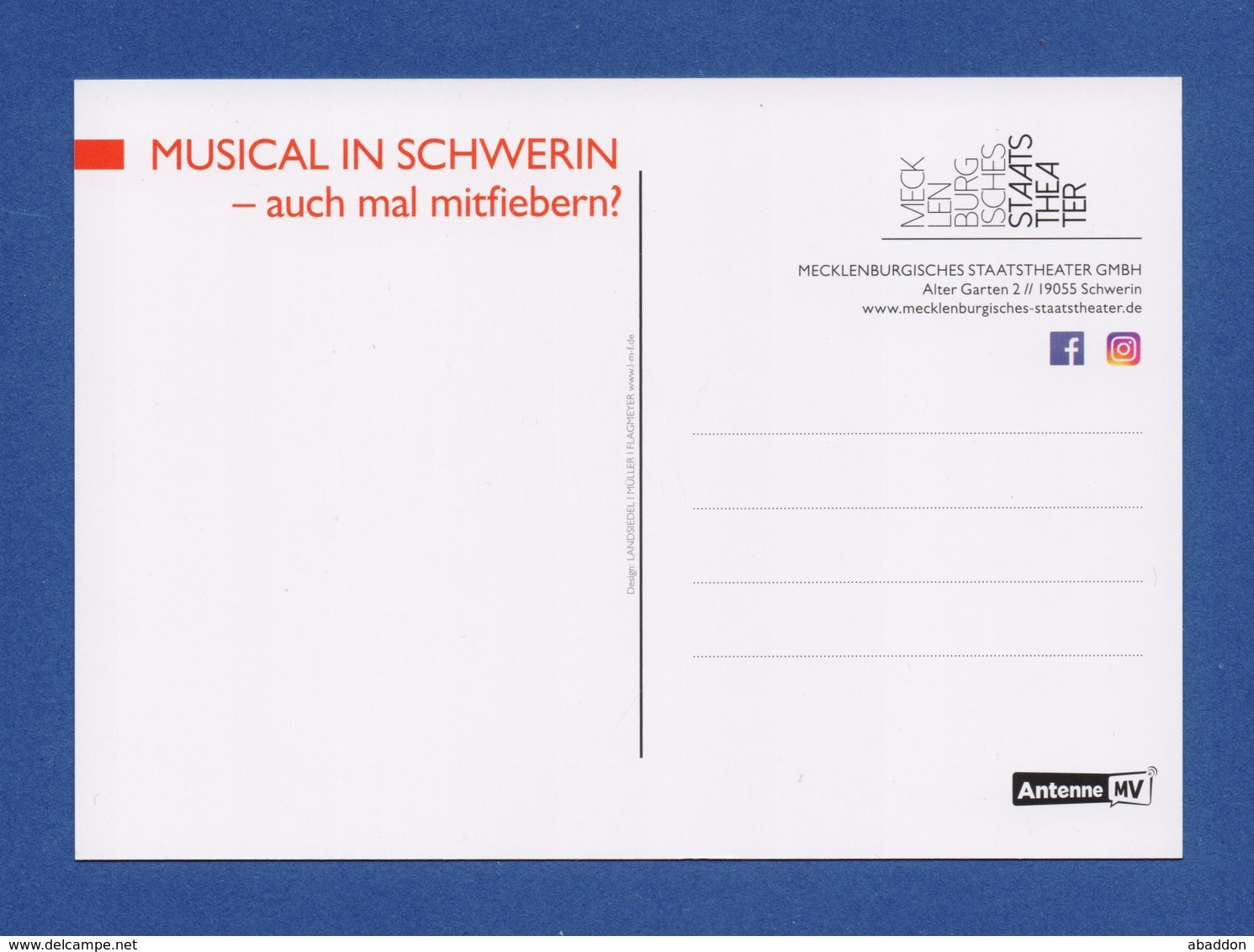 XxAxx Werbepostkarte Musical In SCHWERIN - CHESS 2020 - Werbepostkarten