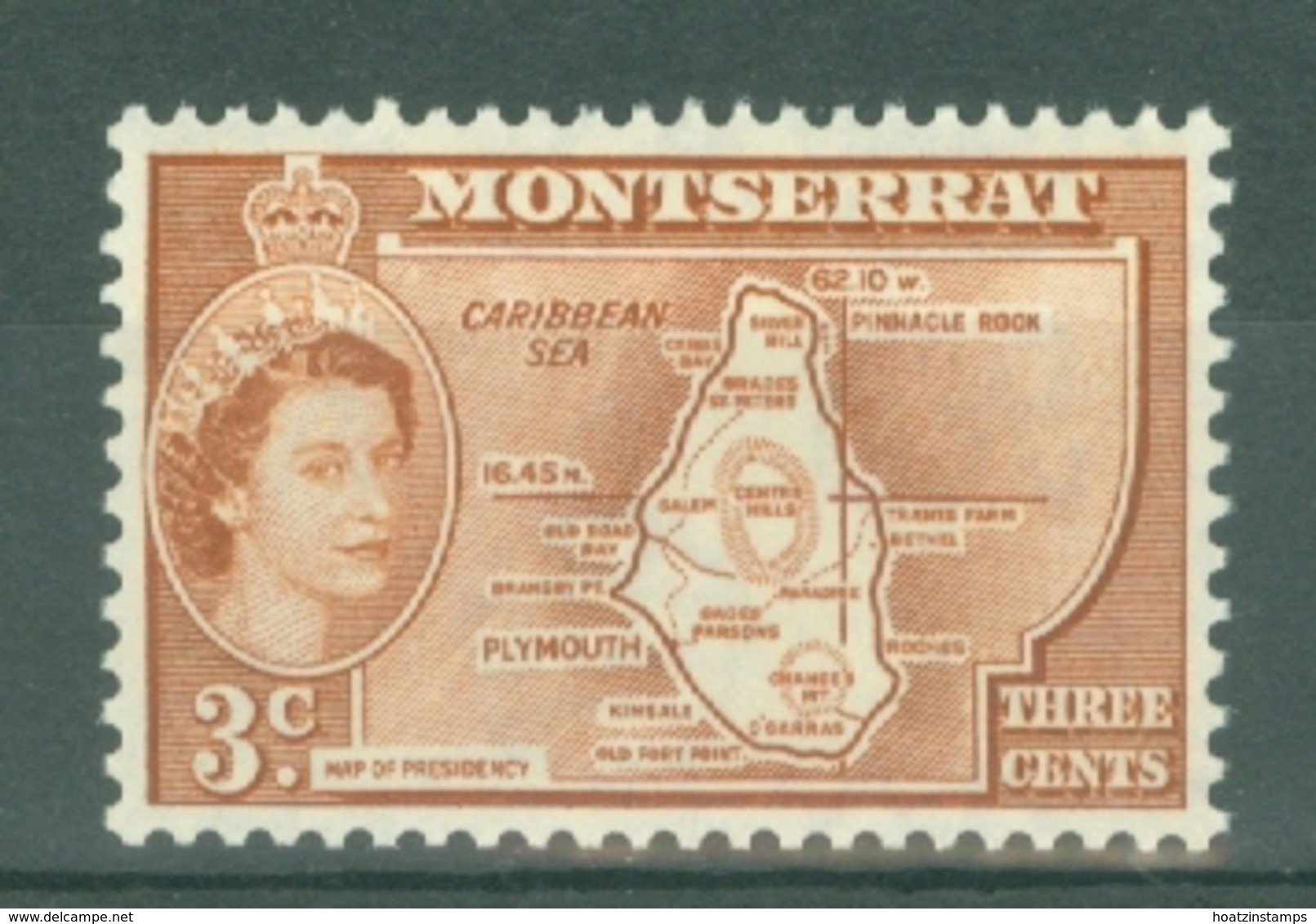 Montserrat: 1953/62   QE II - Pictorial   SG139    3c   [inscr. 'Presidency']  MH - Montserrat