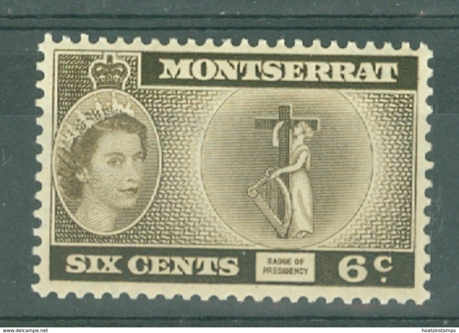 Montserrat: 1953/62   QE II - Pictorial   SG142    6c    Deep Bistre-brown  [inscr. 'Presidency']  MH - Montserrat