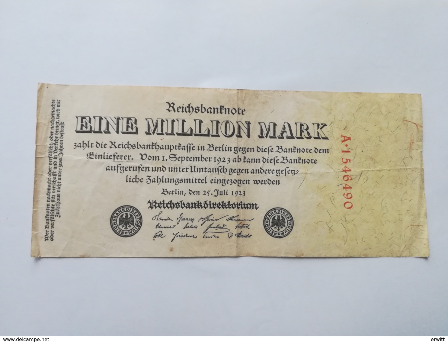 GERMANIA 1 MILLION MARK 1923 - 1 Miljoen Mark