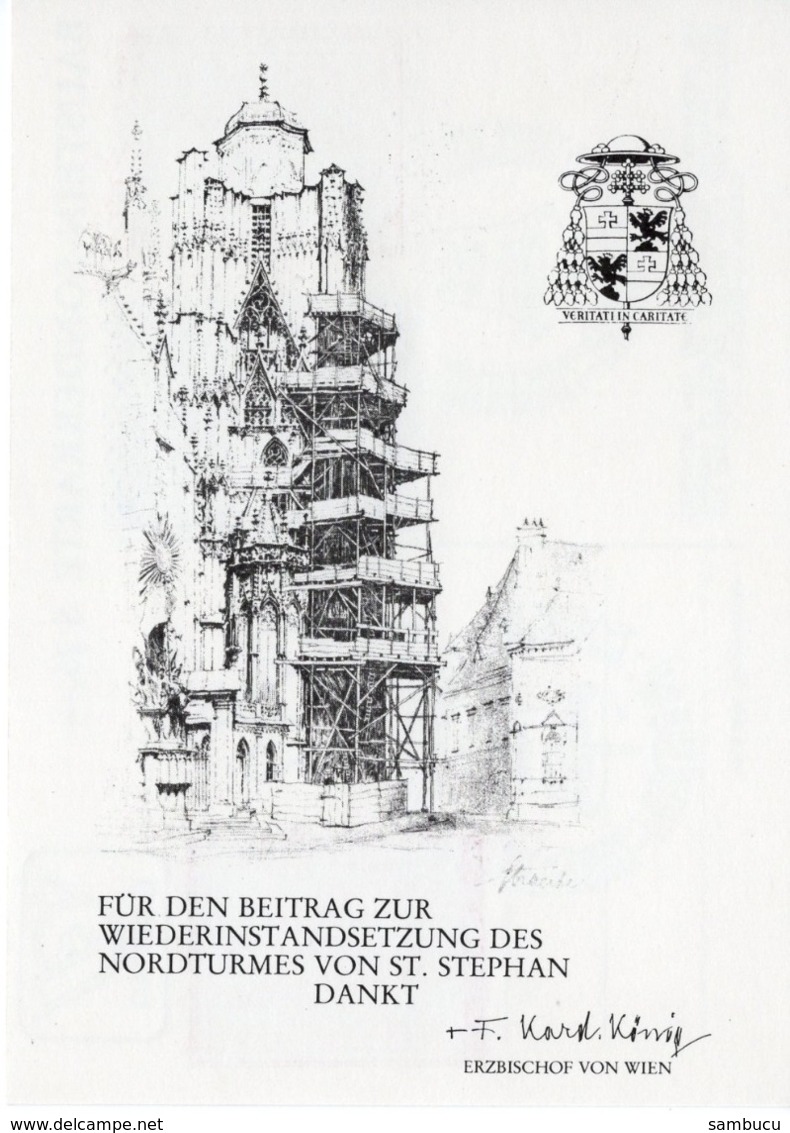 FDC - Baustein Sonderkarte  25,- Serie " Dom Zu St. Stephan "  Stephansdom Wien Pummerin 24.04.1977 Ersttag - FDC