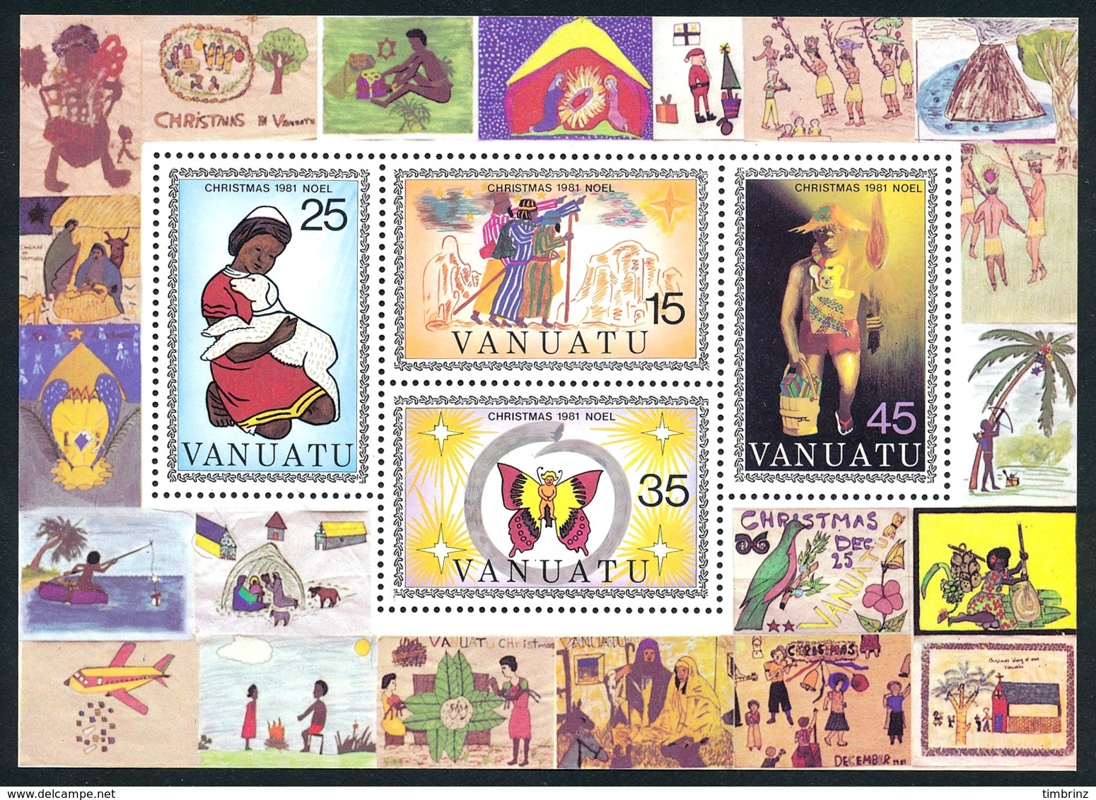 VANUATU 1981 - Yv. BF 2 ** TB  Cote= 4,75 EUR - Feuillet Noël 81 (4 Val.)  ..Réf.AFA23283 - Vanuatu (1980-...)