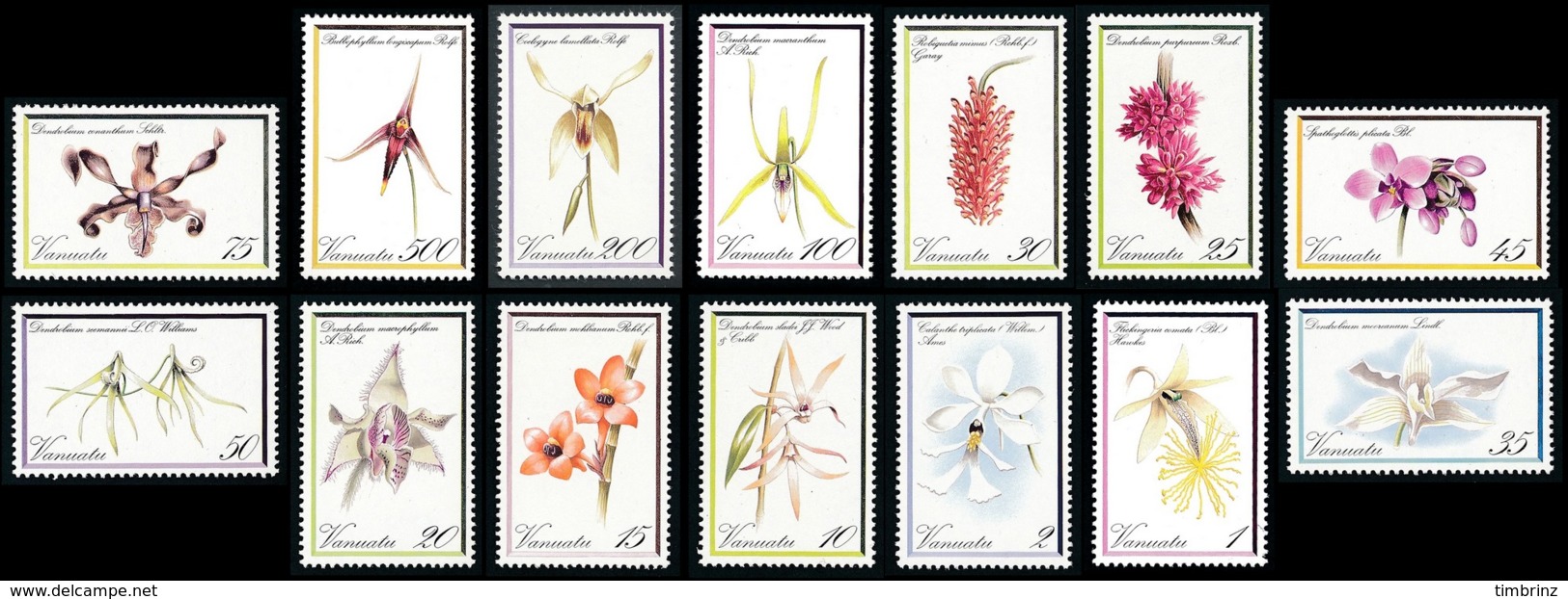 VANUATU 1982 - Yv. 643 à 656 ** TB  Cote= 47,50 EUR - Orchidées (14 Val.)  ..Réf.AFA23285 - Vanuatu (1980-...)