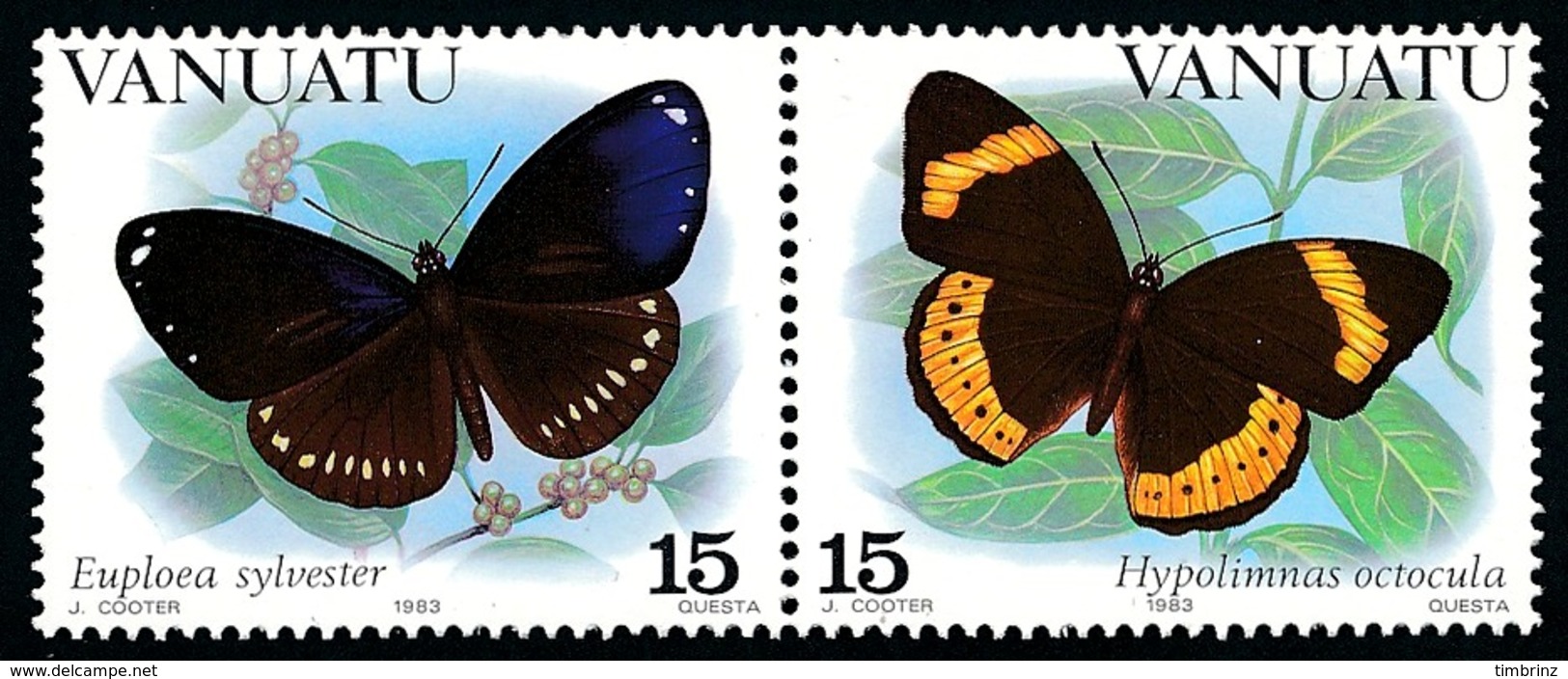 VANUATU 1983 - Yv. 666 à 671 ** TB  Cote= 7,25 EUR - Papillons (6 Val.)  ..Réf.AFA23287 - Vanuatu (1980-...)