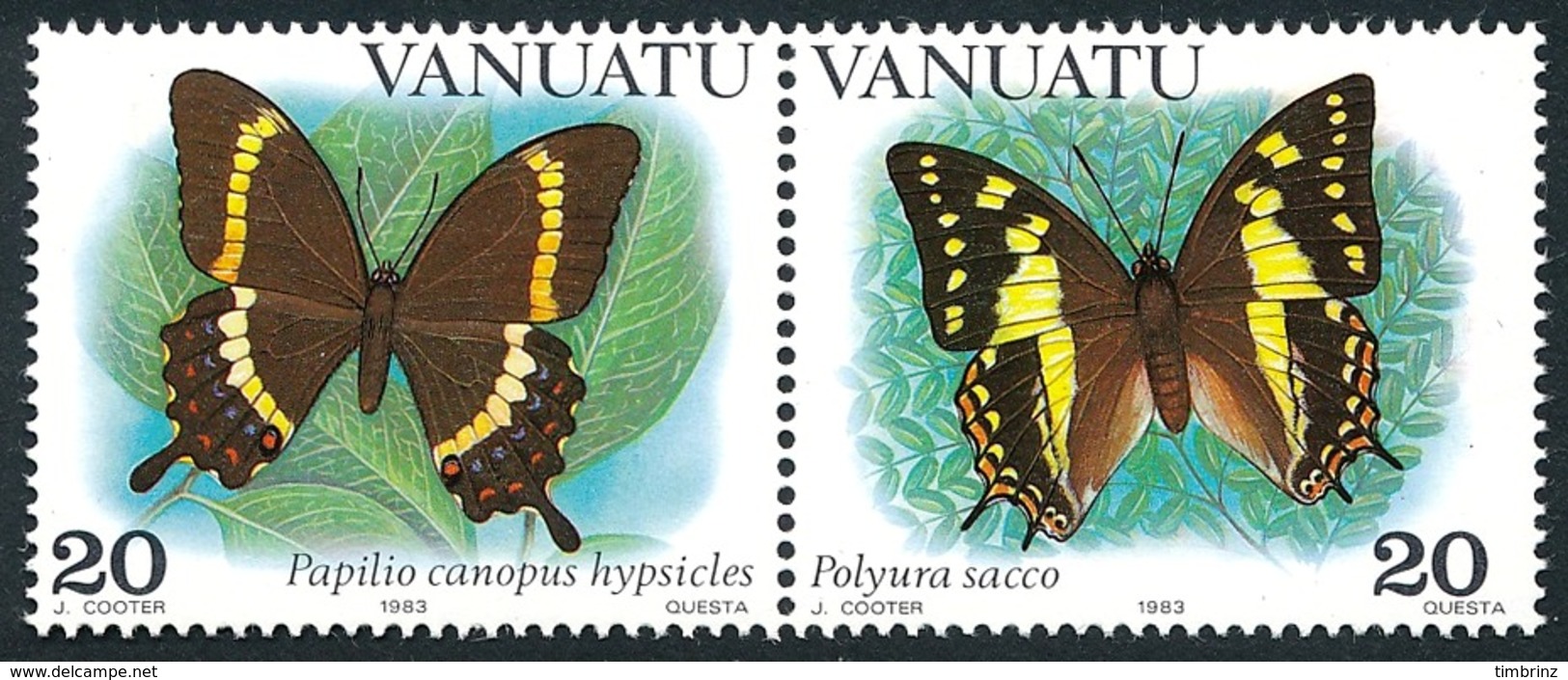 VANUATU 1983 - Yv. 666 à 671 ** TB  Cote= 7,25 EUR - Papillons (6 Val.)  ..Réf.AFA23287 - Vanuatu (1980-...)