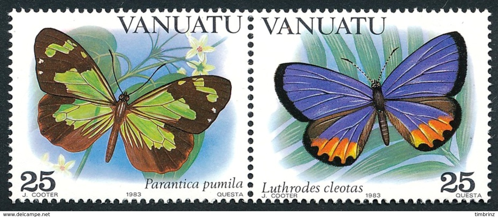 VANUATU 1983 - Yv. 666 à 671 ** TB  Cote= 7,25 EUR - Papillons (6 Val.)  ..Réf.AFA23287 - Vanuatu (1980-...)