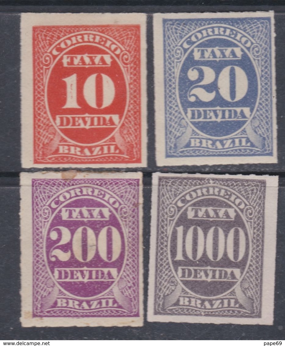 Brésil Timbres-Taxe  N° 10 / 11 + 13 + 17 X Partie De Série Les 4 Valeurs  Trace De Charnière Sinon TB - Service