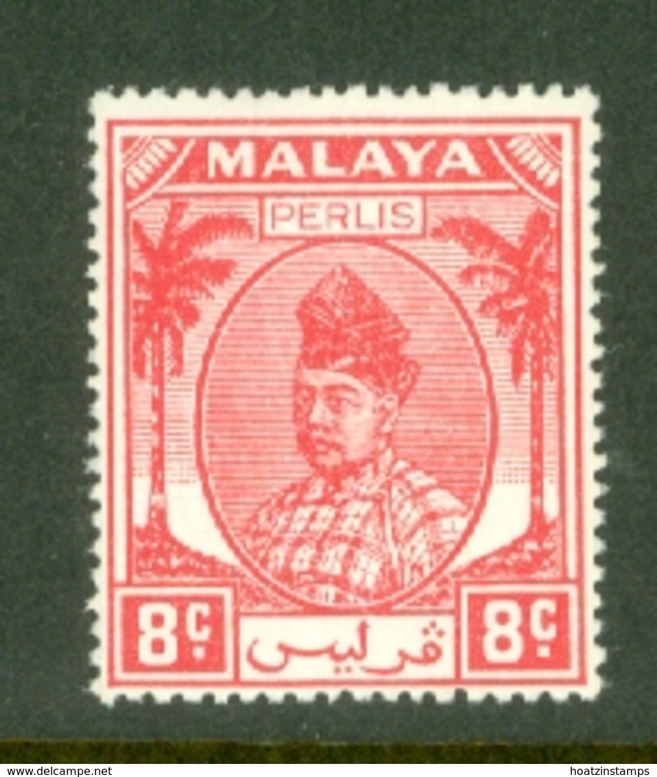 Malaya - Perlis: 1951/55   Raja Syed Putra   SG13   8c   Scarlet   MH - Perlis