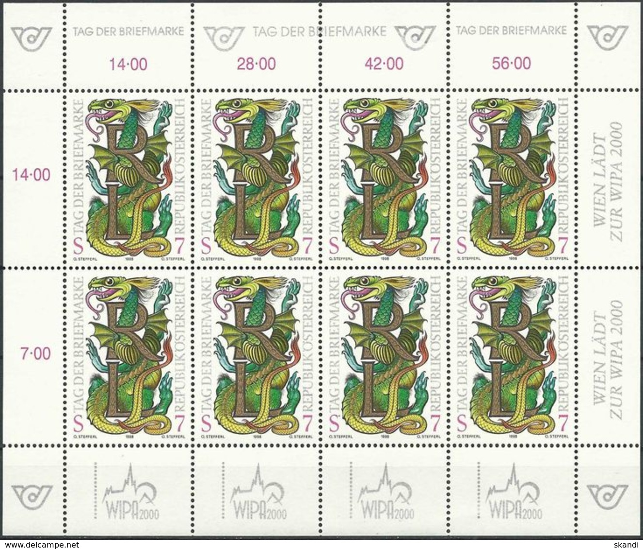 ÖSTERREICH 1998 Mi-Nr. 2260 Kleinbogen ** MNH - Blocks & Kleinbögen