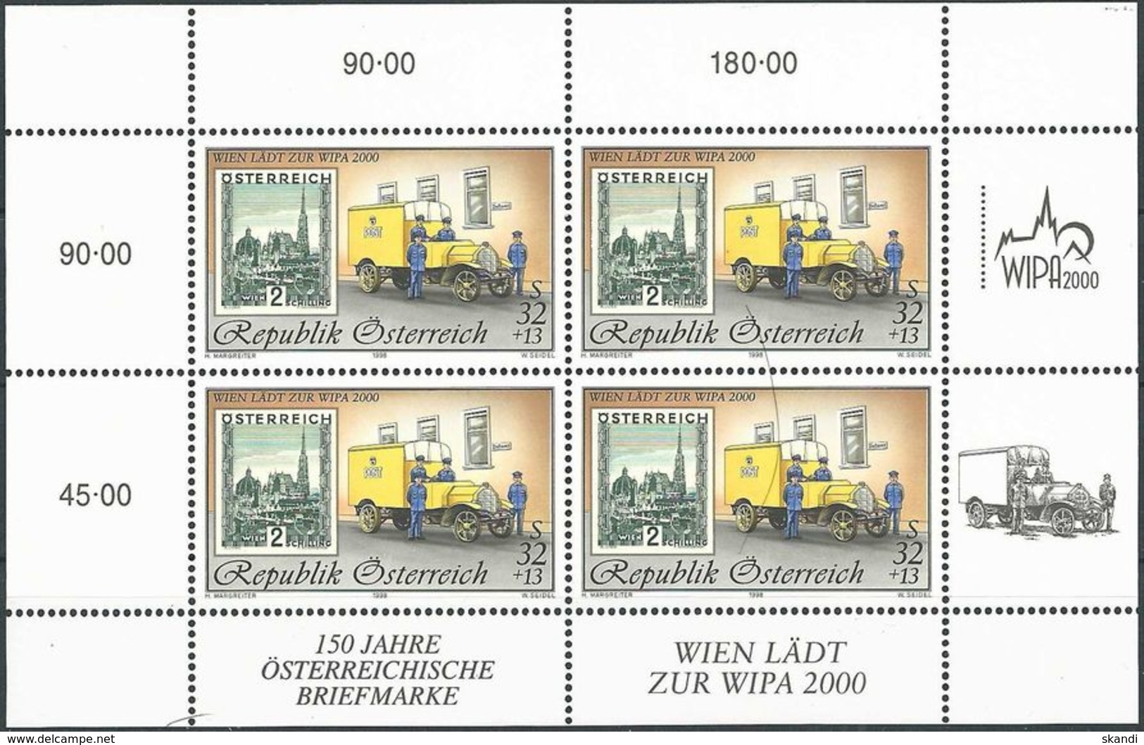 ÖSTERREICH 1998 Mi-Nr. 2270 Kleinbogen ** MNH - Blocks & Kleinbögen