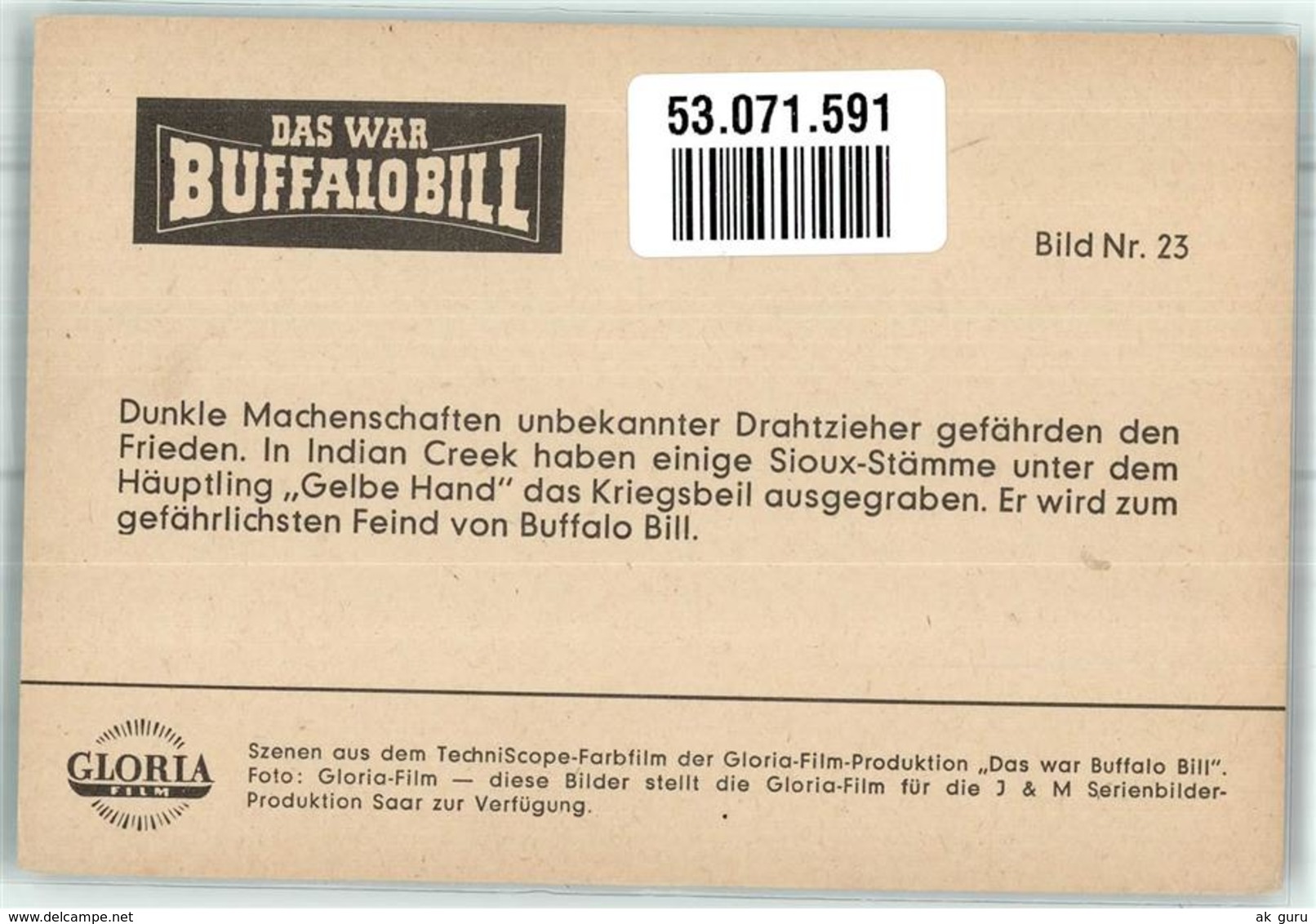 53071591 - Filmszene Das War Buffalo Bill - Autres & Non Classés