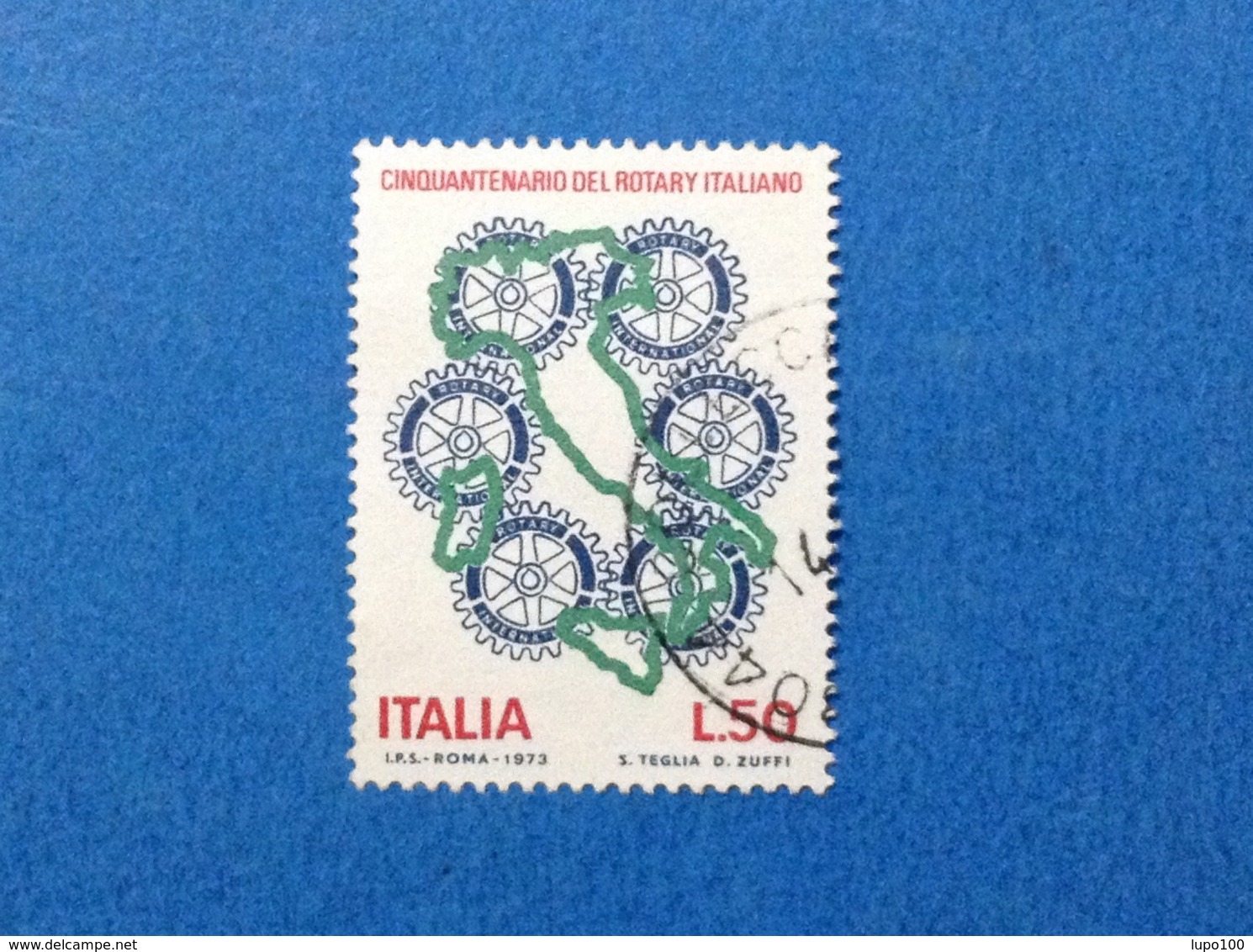 1973 ITALIA ROTARY FRANCOBOLLO USATO STAMP USED - 1971-80: Oblitérés