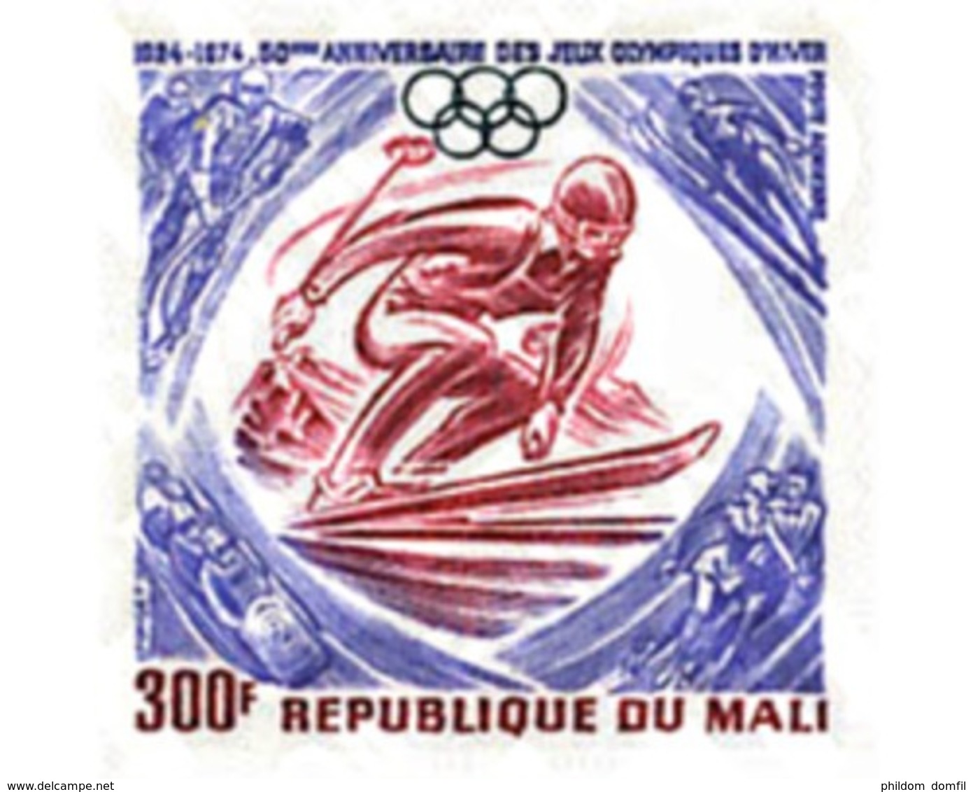 Ref. 71304 * MNH * - MALI. 1974. 50th ANNIVERSARY OF WINTER OLYMPIC GAMES . 50 ANIVERSARIO DE LOS JUEGOS OLIMPICOS DE IN - Invierno 1924: Chamonix