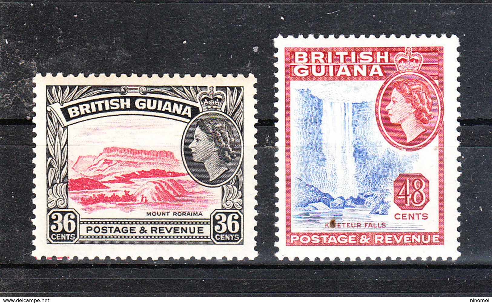 Guyana  British - 1954. Vista Di Georgetown E Cascata Kaieteur. View Of Georgetown And Kaieteur Waterfall. MNH - Geografia