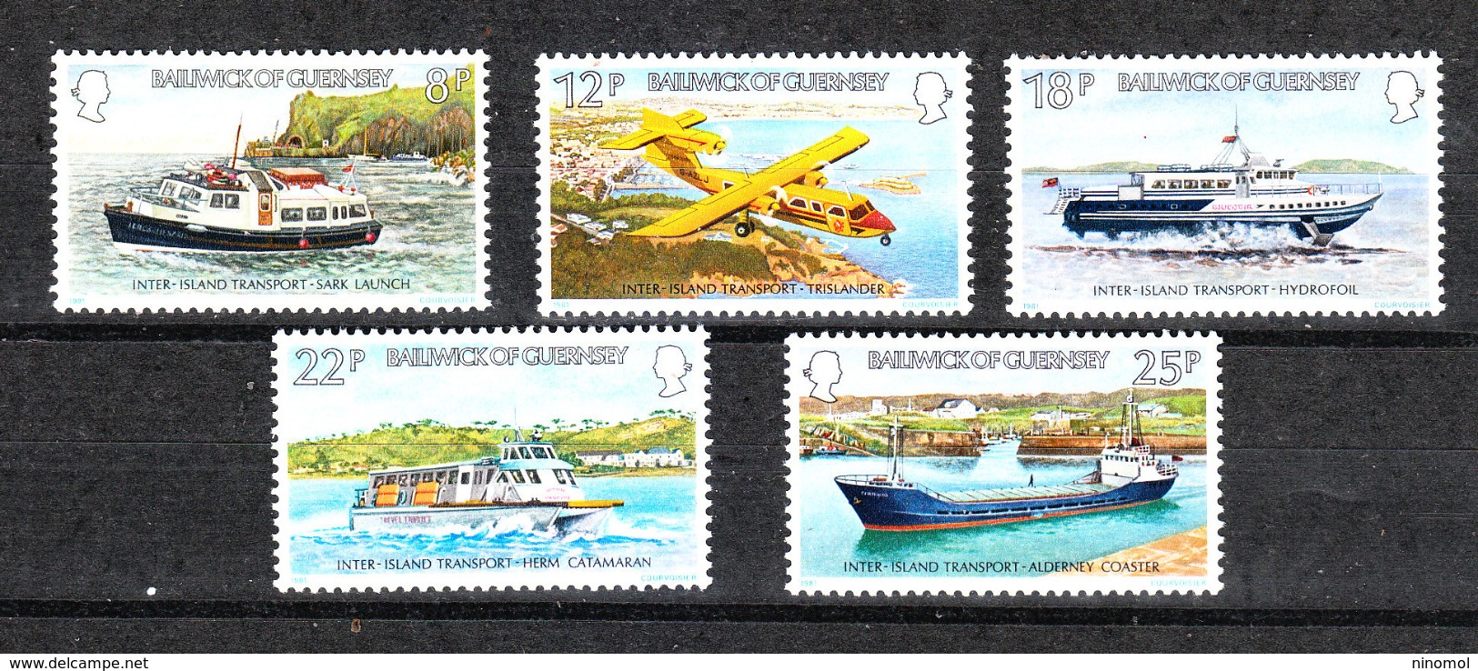 Guernsey  -  1981. Navi Traghetto  E  Aereo. Ferry And Air Ship. MNH Complete Series - Barche