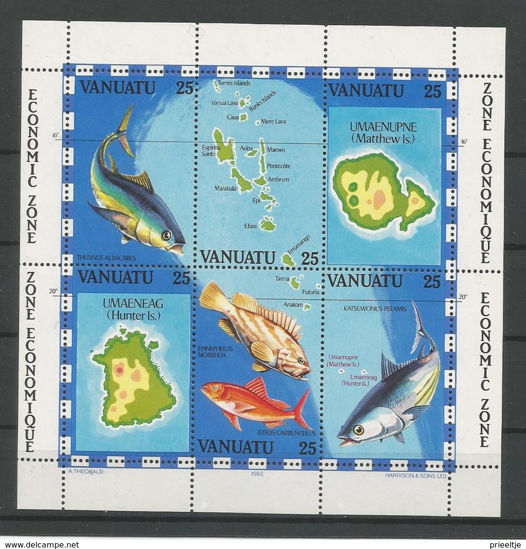 Vanuatu 1983 Fishing Zones S/S Y.T. BF 4 ** - Vanuatu (1980-...)