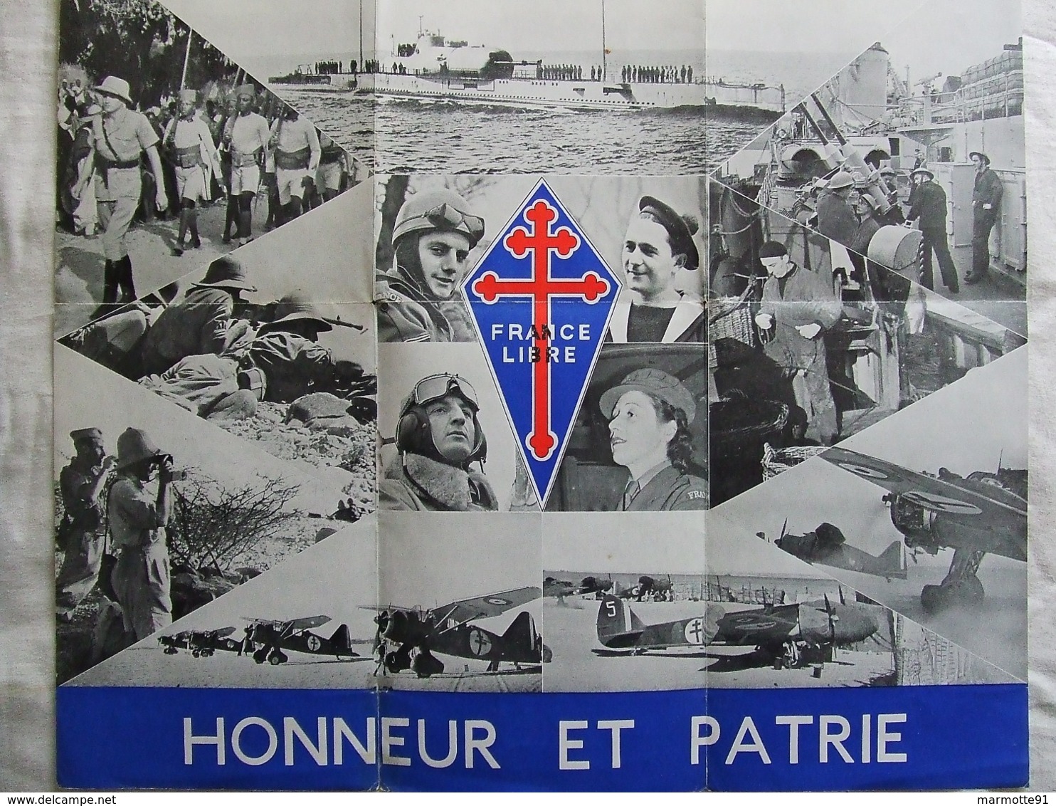 PROPAGANDE #22 WWII GUERRE 1939 1945 LA FRANCE LIBRE AFFICHETTE DE GAULLE FFL FAFL FNFL - 1939-45