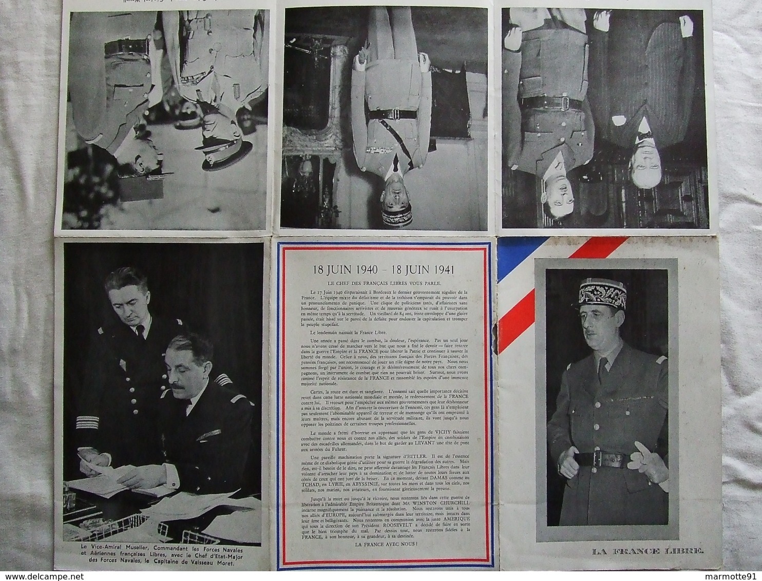 PROPAGANDE #22 WWII GUERRE 1939 1945 LA FRANCE LIBRE AFFICHETTE DE GAULLE FFL FAFL FNFL - 1939-45