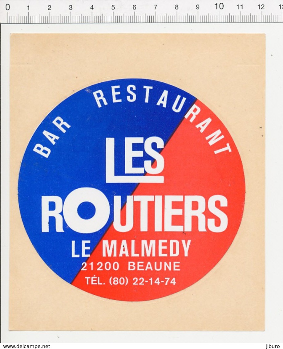 Autocollant Sticker Publicité Bar Restaurant Les Routiers Le Malmedy 21200 Beaune (21) ADH 21/21 - Stickers