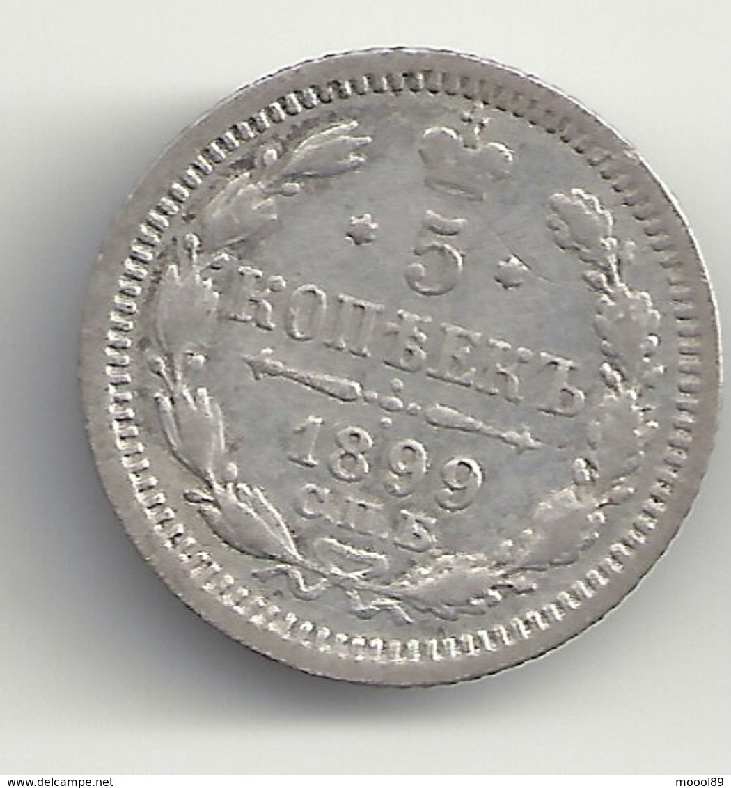 5 Kopeken 1899 Russland.Silber. - Russia