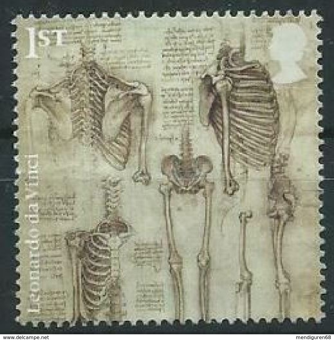 GROSSBRITANNIEN GRANDE BRETAGNE GB 2019 LEONARDO DA VINCI: THE SKELETON 1ST SG 4165 MI 4257 YT 4735 - Used Stamps