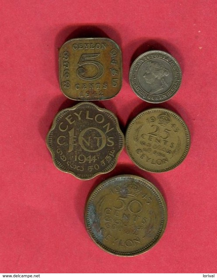 LOT 5 MONNAIES DIFFERENTES TB+ 5 - Sri Lanka