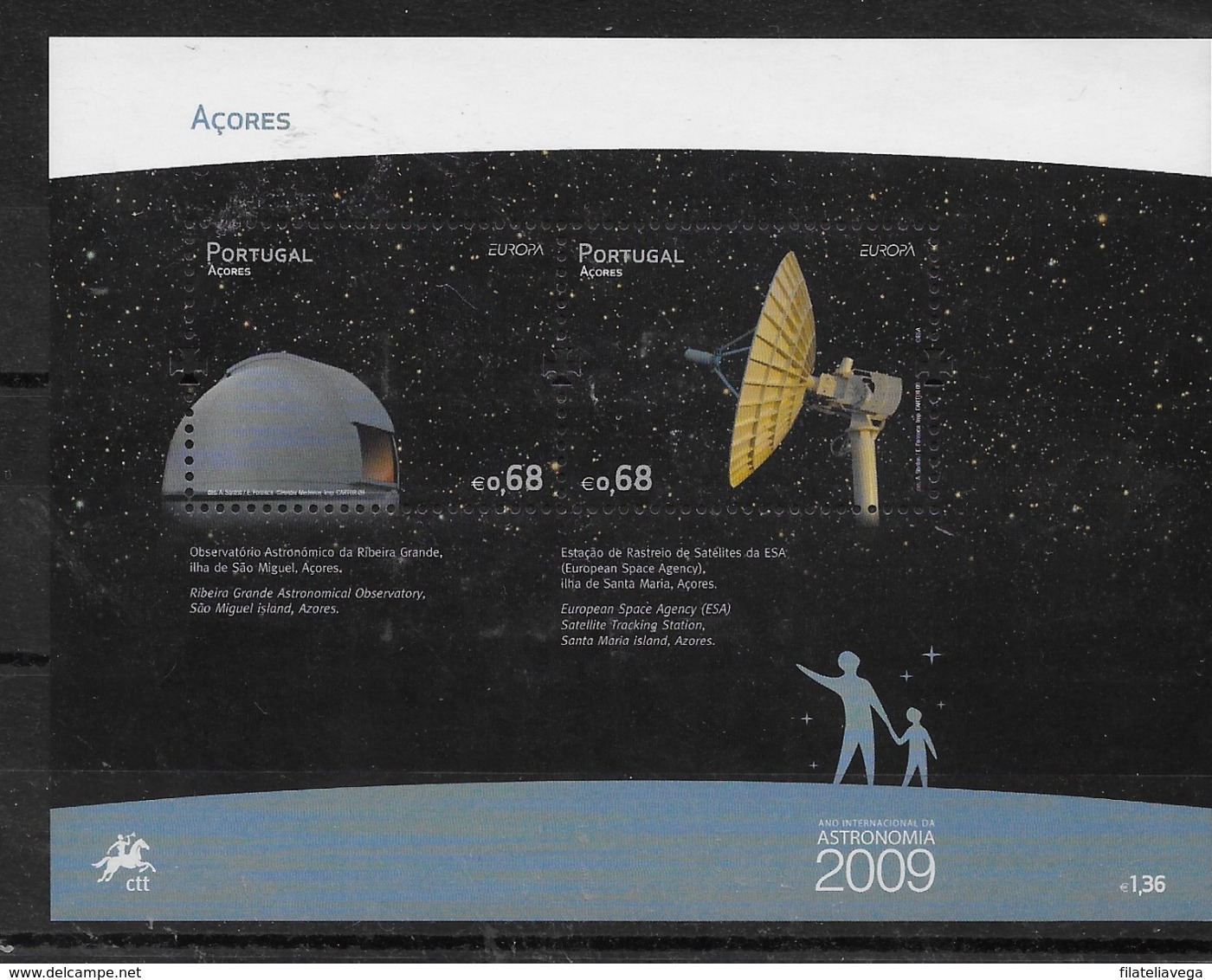 Hoja Bloque De Azores Nº Yvert HB-41 ** ASTRONOMIA (ASTRONOMY) - Hojas Bloque