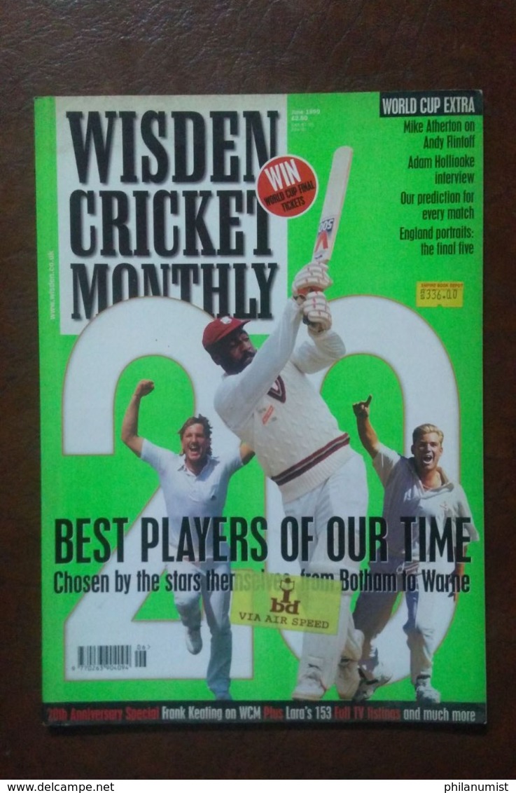 10 WISDEN CRICKET MONTHLY MAGAZINE 1998-2000 BACK ISSUES LOOK !!