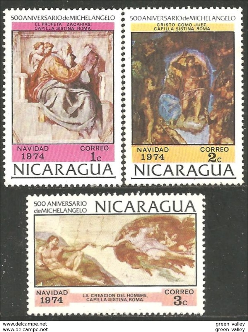 684 Nicaragua Tableau Michel Ange Michaelangelo Paintings MNH ** Neuf SC (NIC-426b) - Autres & Non Classés