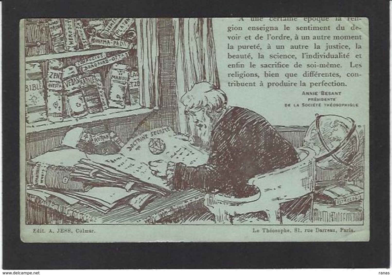 CPA Publicité Publicitaire Réclame Théosophie Théosophique Annie Besant Colmar Non Circulé - Philosophie & Pensées