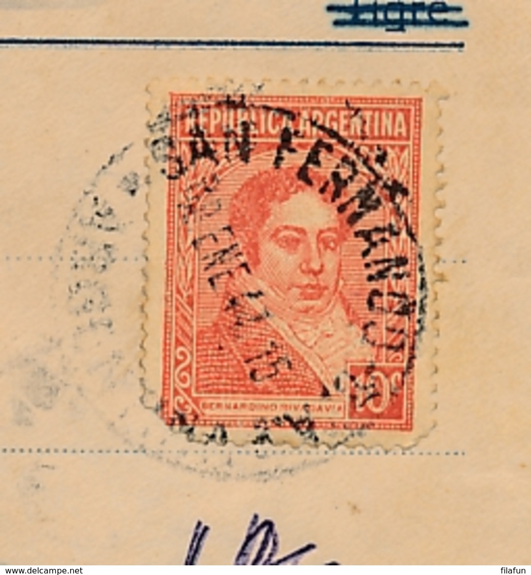 Argentina / Curacao - 1937 - 10 Cent Port P23 Enkelfrankering Op Taxed Businesscover Van San Fernando Naar Curacao - Niederländische Antillen, Curaçao, Aruba