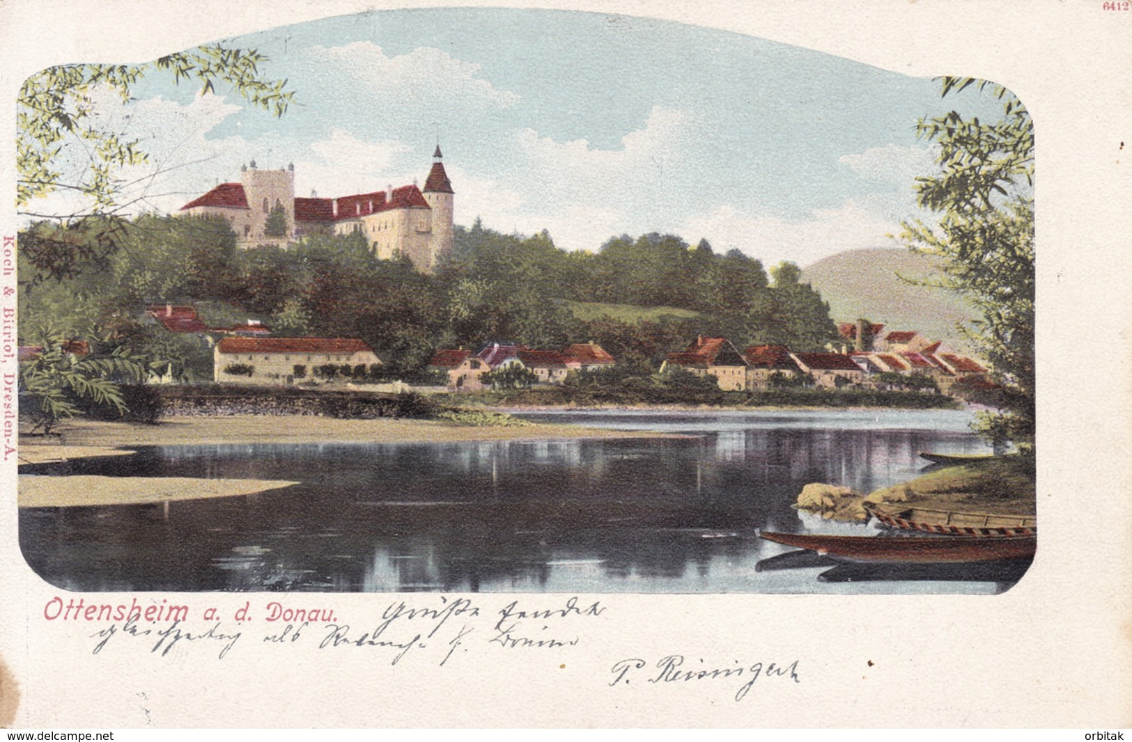 Ottensheim A. D. Donau * Burg, Fluss, Ufer, Stadtteil * Österreich * AK109 - Linz Urfahr