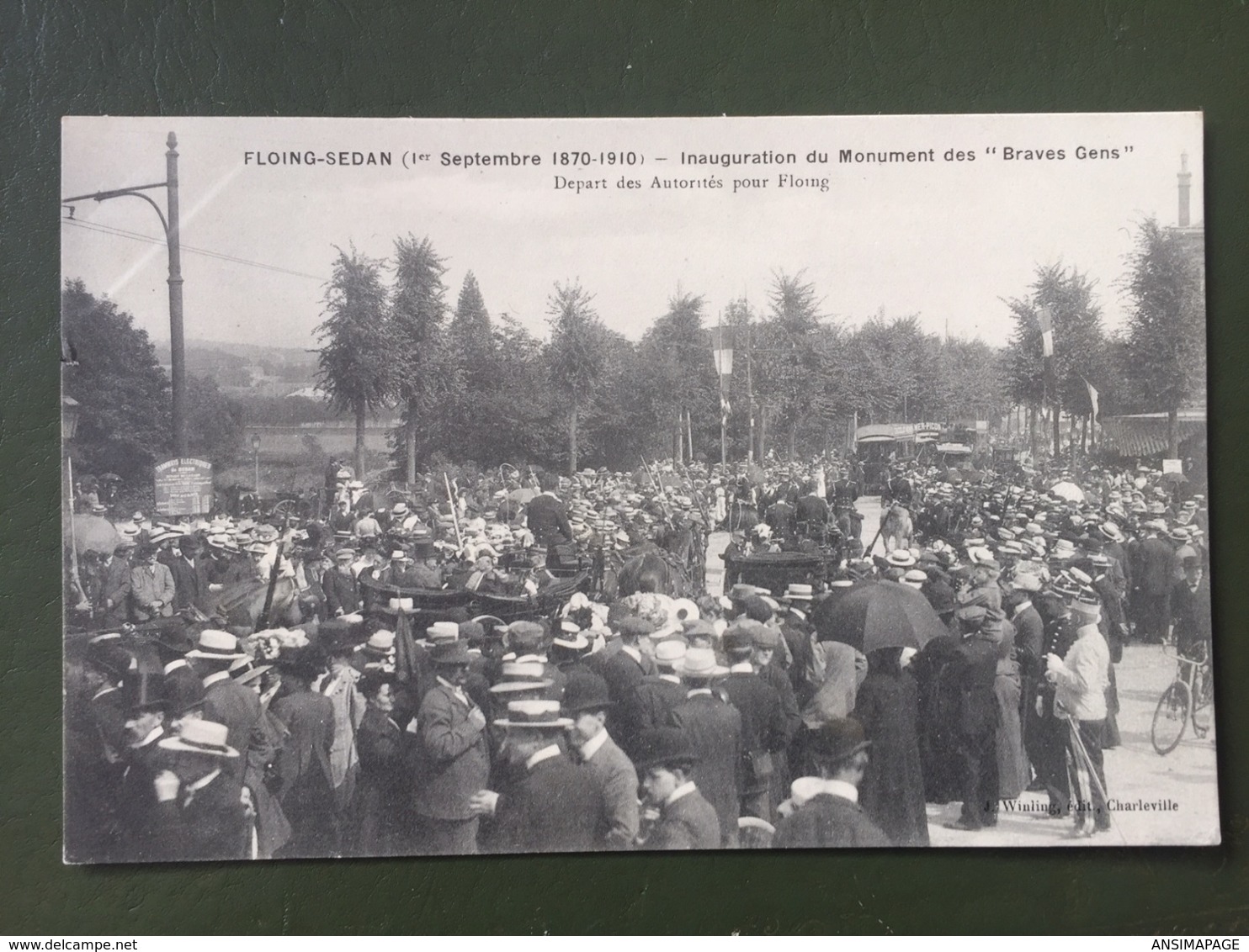 FLOING-SEDAN (1 Sept 1870-1910) Inauguration Du Monument Des "Braves Gens" Départ Des Autorités Par Floing - Sedan