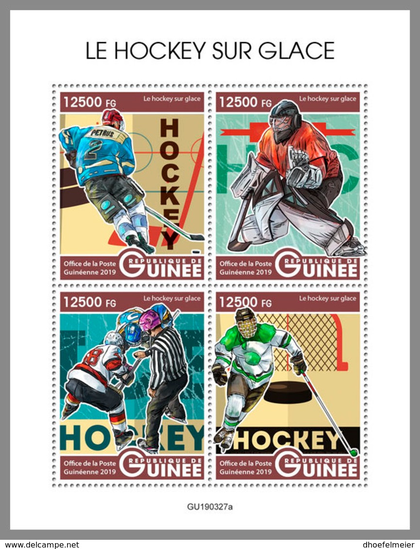 GUINEA REP. 2019 MNH Ice Hockey Eishockey Hockey Sur Glace M/S - OFFICIAL ISSUE - DH1940 - Hockey (sur Glace)