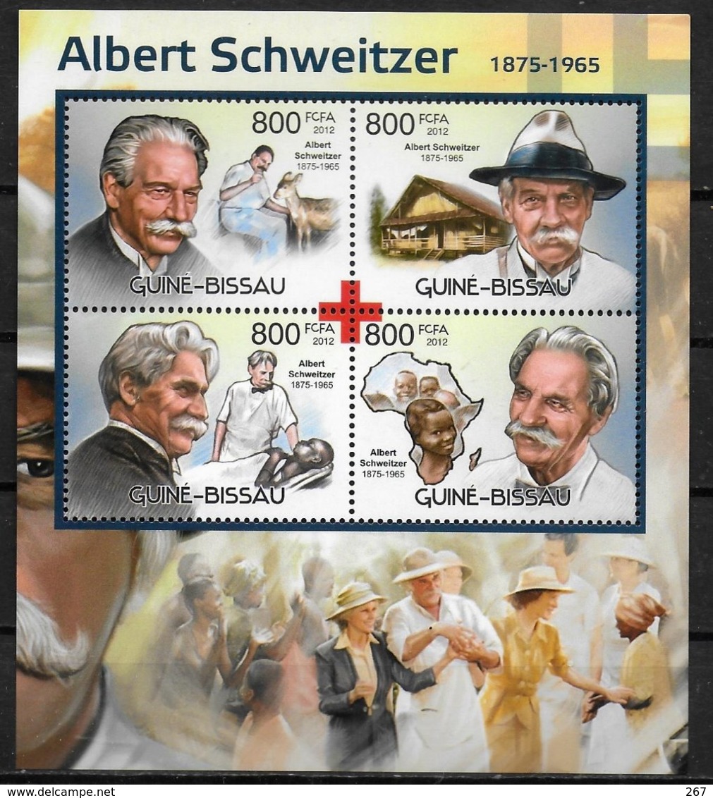 GUINEE BISSAU  Feuillet N°  4394/97  * *  ( Cote 17e )  Schweitzer Croix Rouge Medecine - Albert Schweitzer