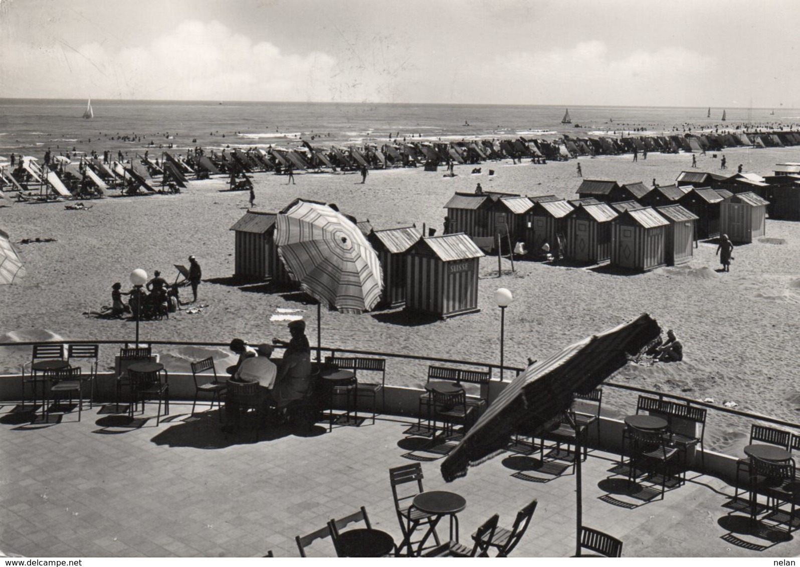 RIMINI-LA SPIAGGIA DAL NETTUNO-VERA FOTO-1952-F.G - Rimini