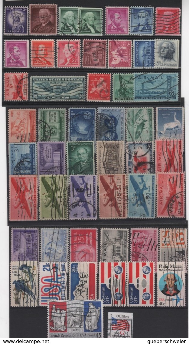 ED 37 - ETATS-UNIS Collection Obl. Avec Classiques Et Postes Aériennes, Variétés De Teintes Et De Dentelures Forte Côte - Verzamelingen