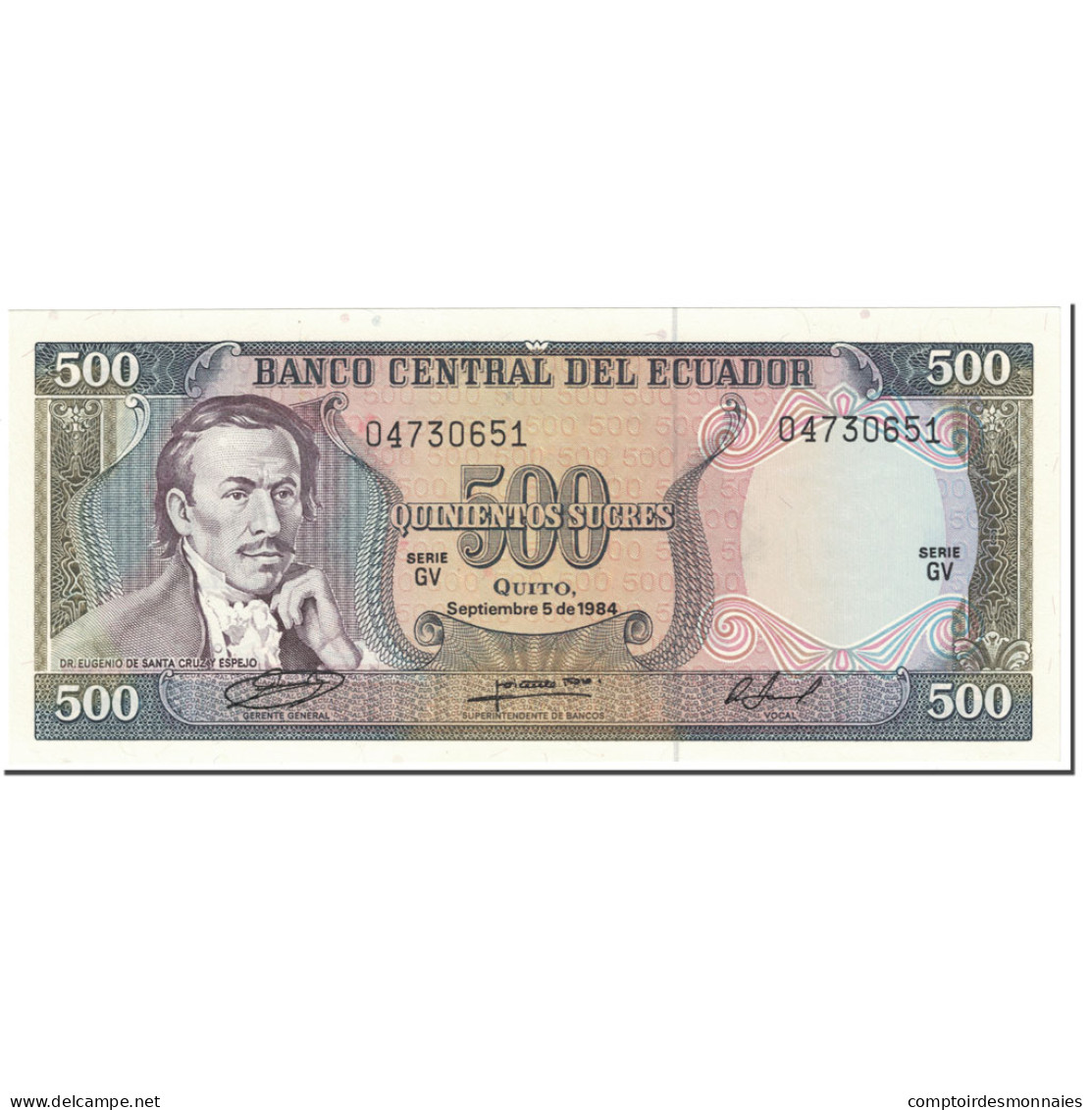 Billet, Équateur, 500 Sucres, 1984, 1984-09-05, KM:124a, NEUF - Equateur