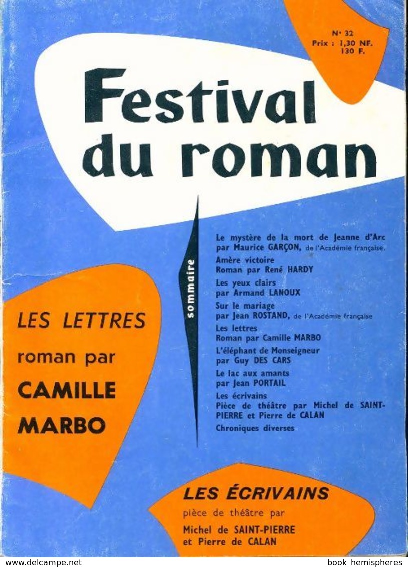 Festival Du Roman N°32 : Les Lettres De C. Marbo De Collectif (1960) - Altri & Non Classificati