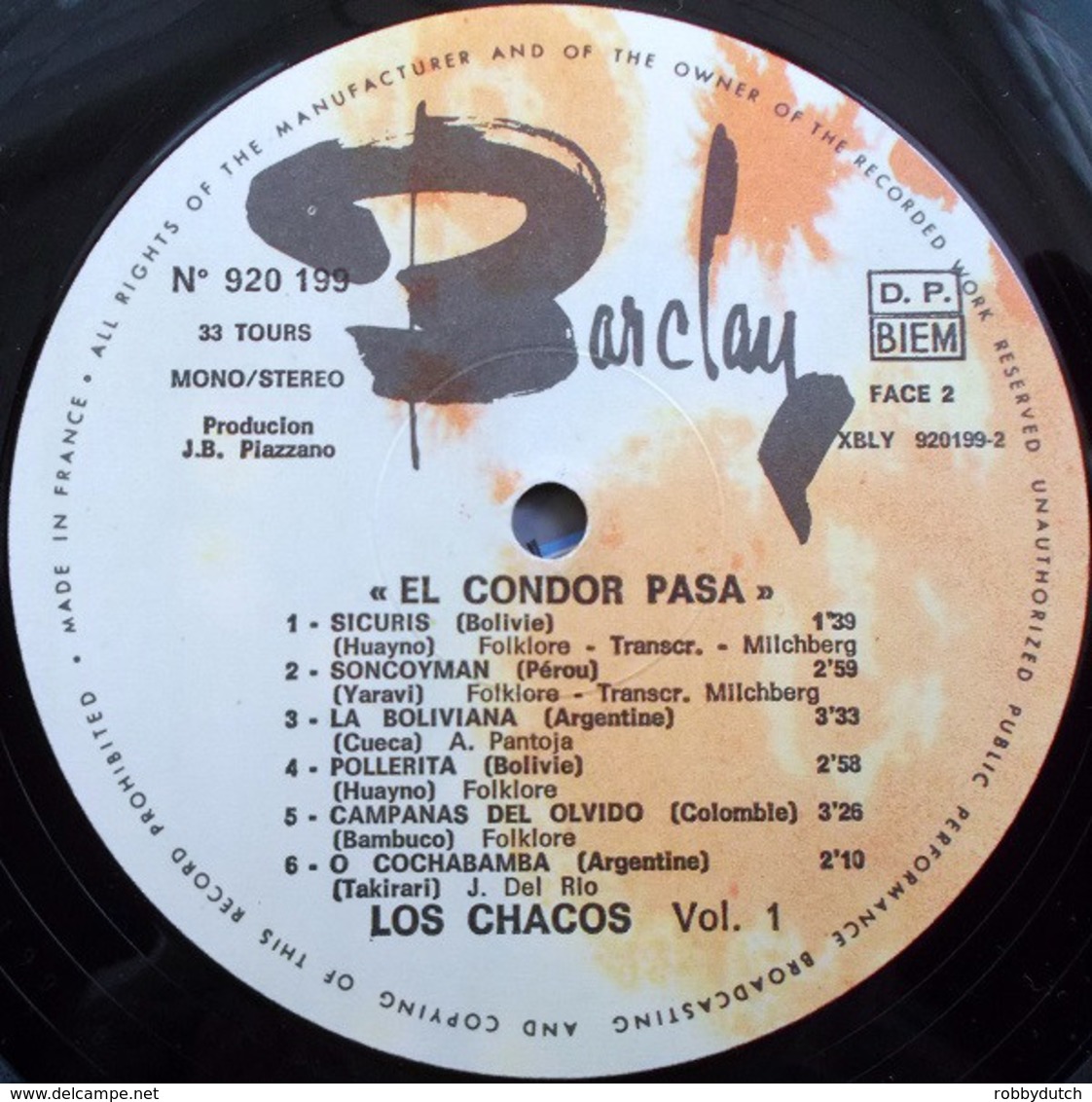 * LP * LOS CHACOS - EL CONDOR PASA (La Flute Magique) (France 1970 EX-!!!) - Country En Folk
