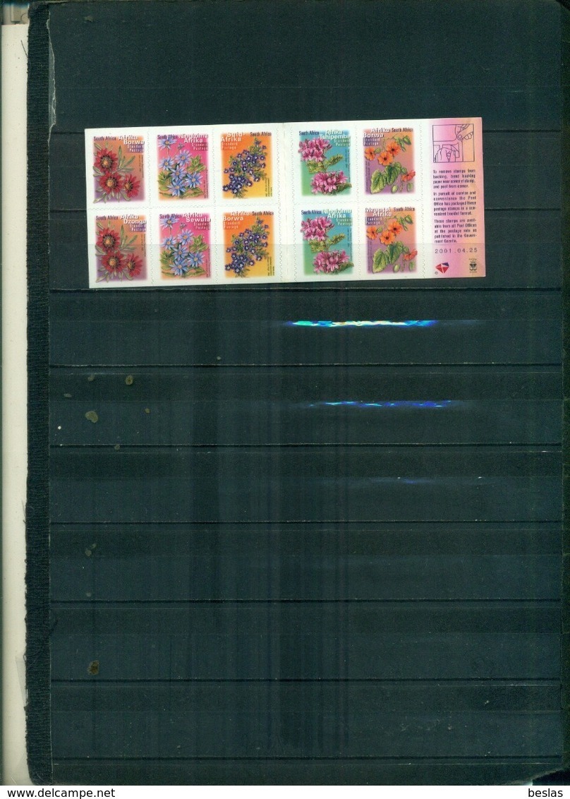 AFRIQUE DU SUD SERIE COURANTE FLEURS 1 CARNET DE 10 TIMBRES ADHESIFS NEUF A PARTIR DE 0.60 EUROS - Cuadernillos