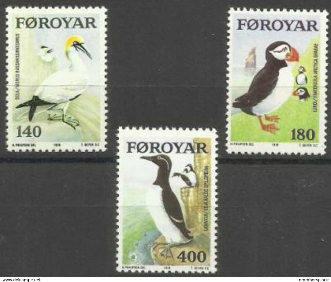 Faroe Islands - 1978 Sea Birds MNH **   SG 35-7  Sc 36-8 - Faroe Islands