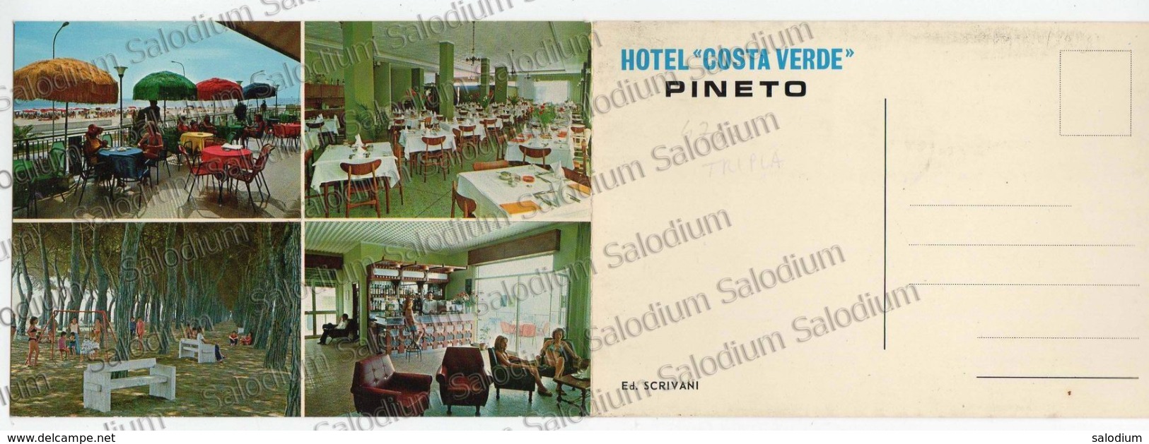 Cartolina Doppia APRI - PINETO - Pubblicitaria Hotel Auto Car - Teramo - 04763 - Teramo