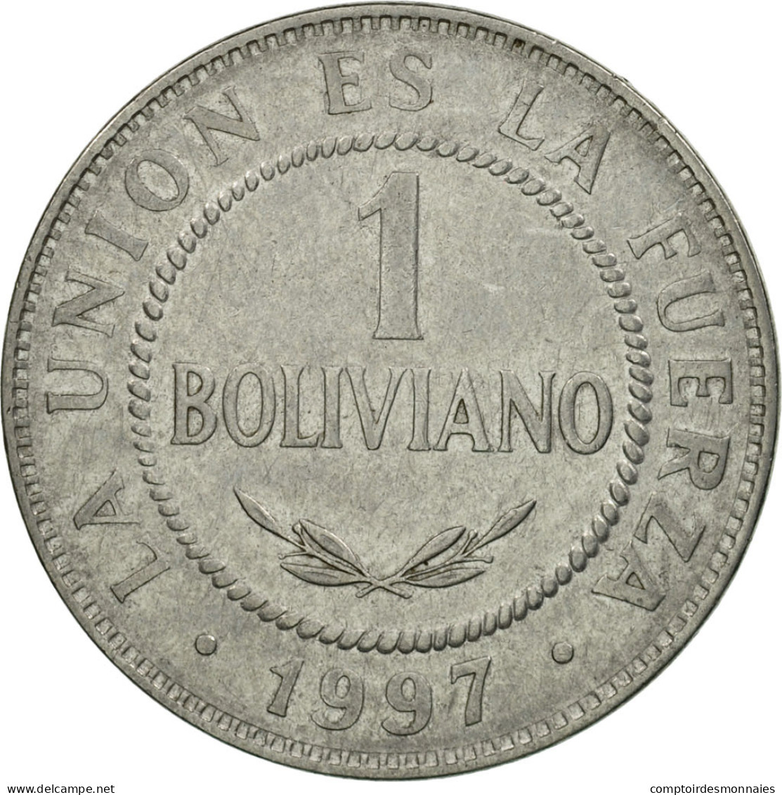 Monnaie, Bolivie, Boliviano, 1997, TTB, Stainless Steel, KM:205 - Bolivia