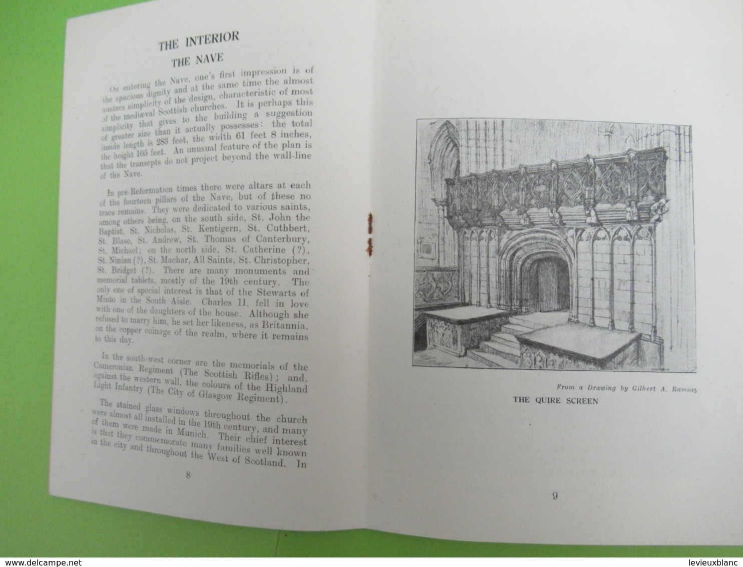 Guide Historique/A Short History And Guide/GLASGOW CATHEDRAL/A Nevile Davidson/Minister Of Glasgow/1938          PGC383 - Architecture