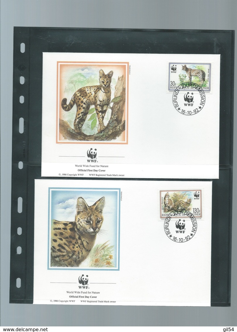 Burundi - 1992 WWF Serval ** ensemble complet 10 scans   -  car 120