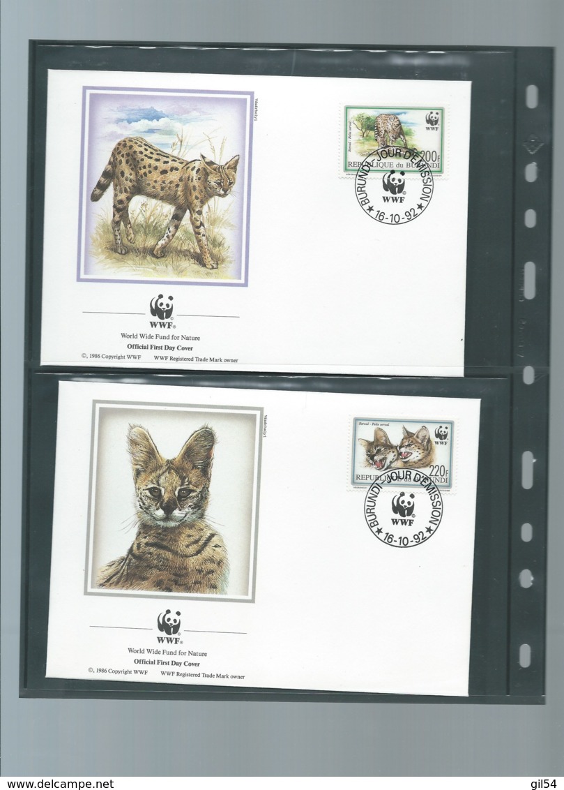 Burundi - 1992 WWF Serval ** ensemble complet 10 scans   -  car 120