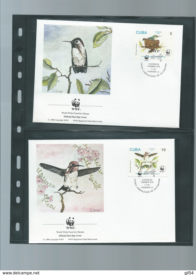 Cuba - 1992 - n°Yv. 3224 à 3227 - Oiseau-mouche / WWF ensemble complet 10 scans   -  car 121