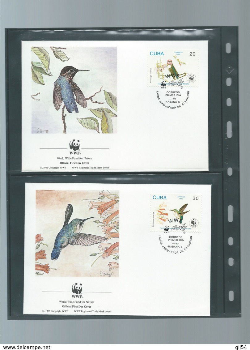 Cuba - 1992 - n°Yv. 3224 à 3227 - Oiseau-mouche / WWF ensemble complet 10 scans   -  car 121